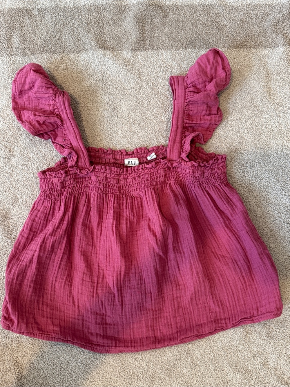 Girls GAP Kids Raspberry Pink Ruffle-Strap Camisole